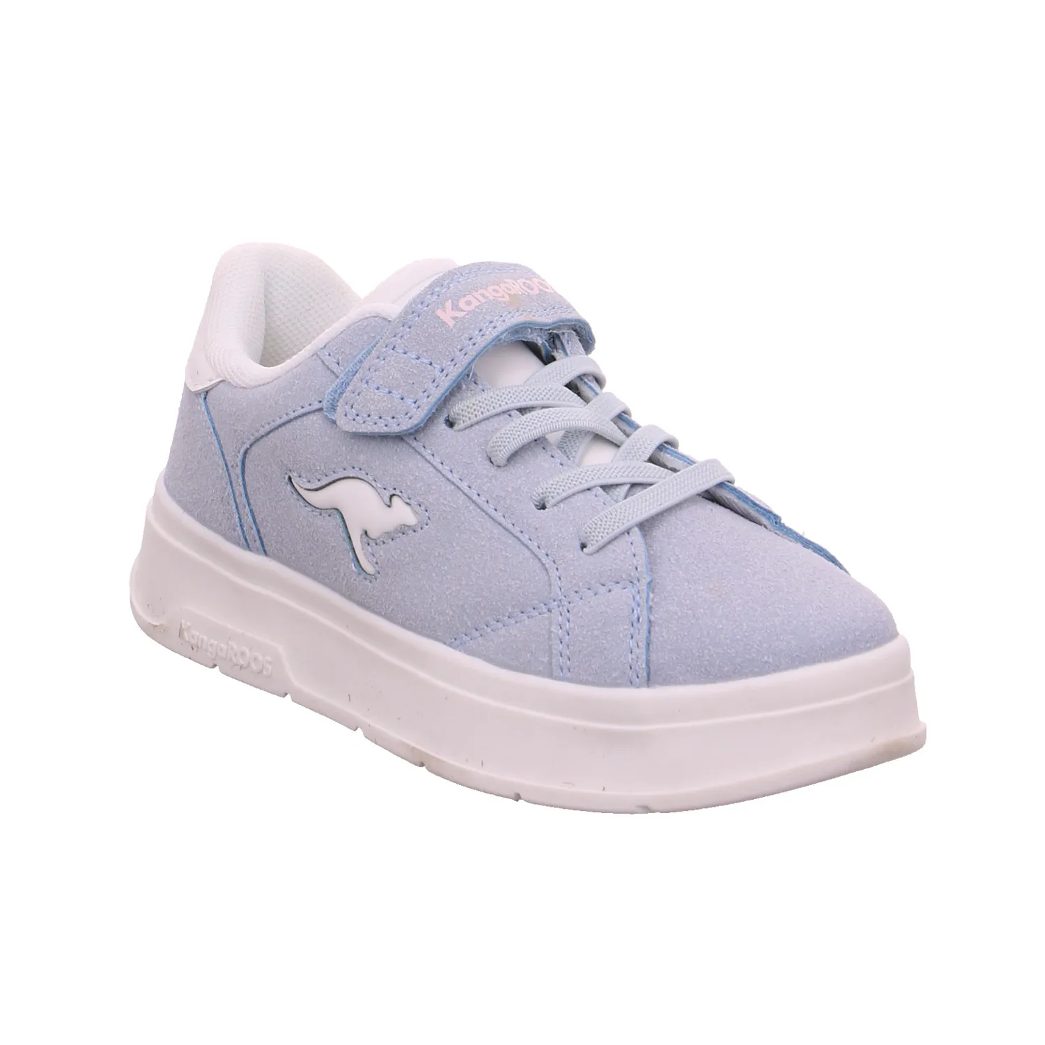 KANGAROOS Kleinkinder-Halbschuh Klett Hellblau Lederimitat  Sneaker