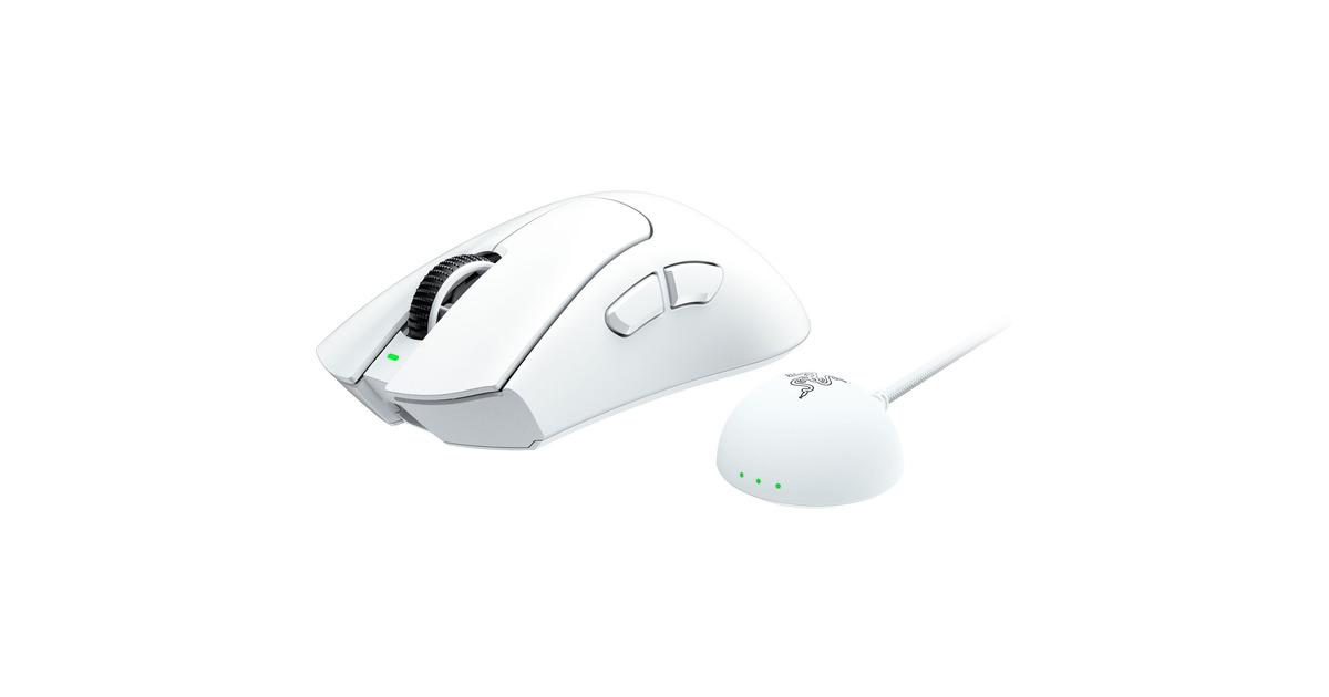 RazerDeathadder V4 Pro gaming muis  (Wit, Tot 45.000 Dpi, 8000 Hz)