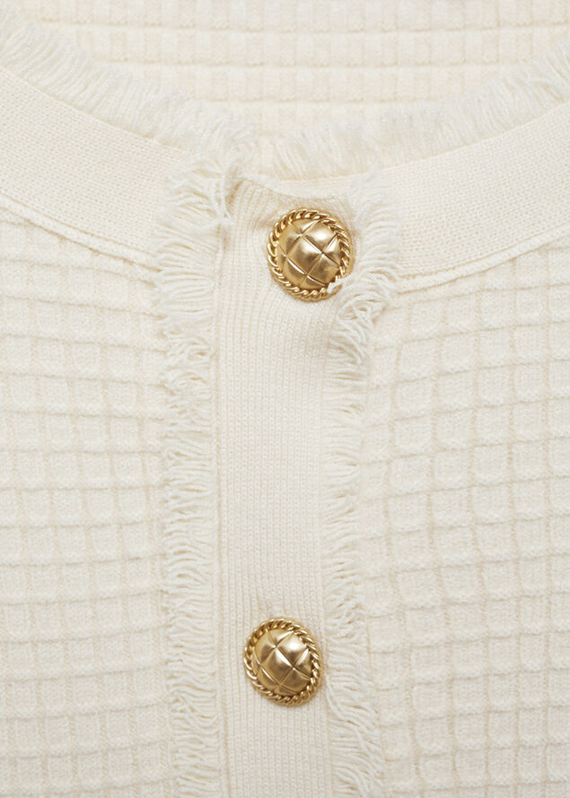 MANGO Button knit cardigan Light beige