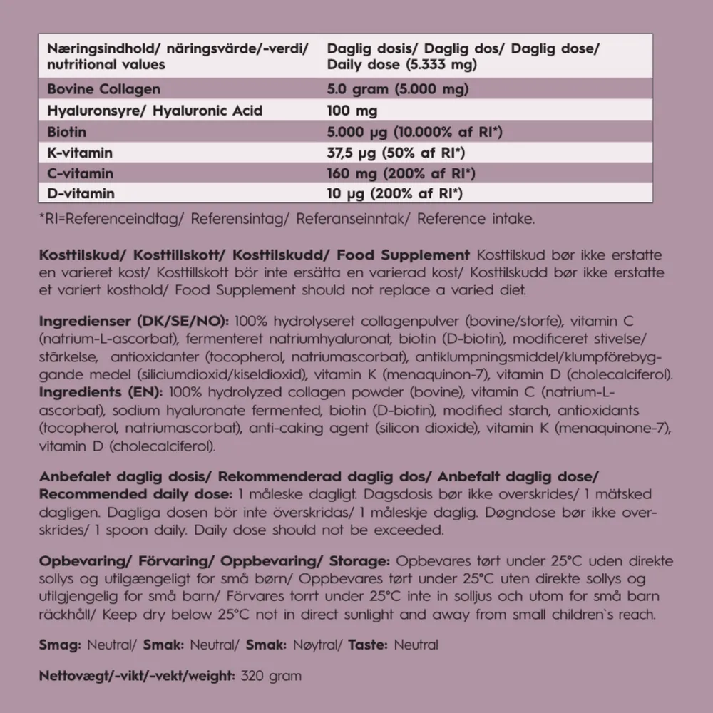 Copenhagen Health Bovine Collagen Pro Edition til 60 dage - 320 g.