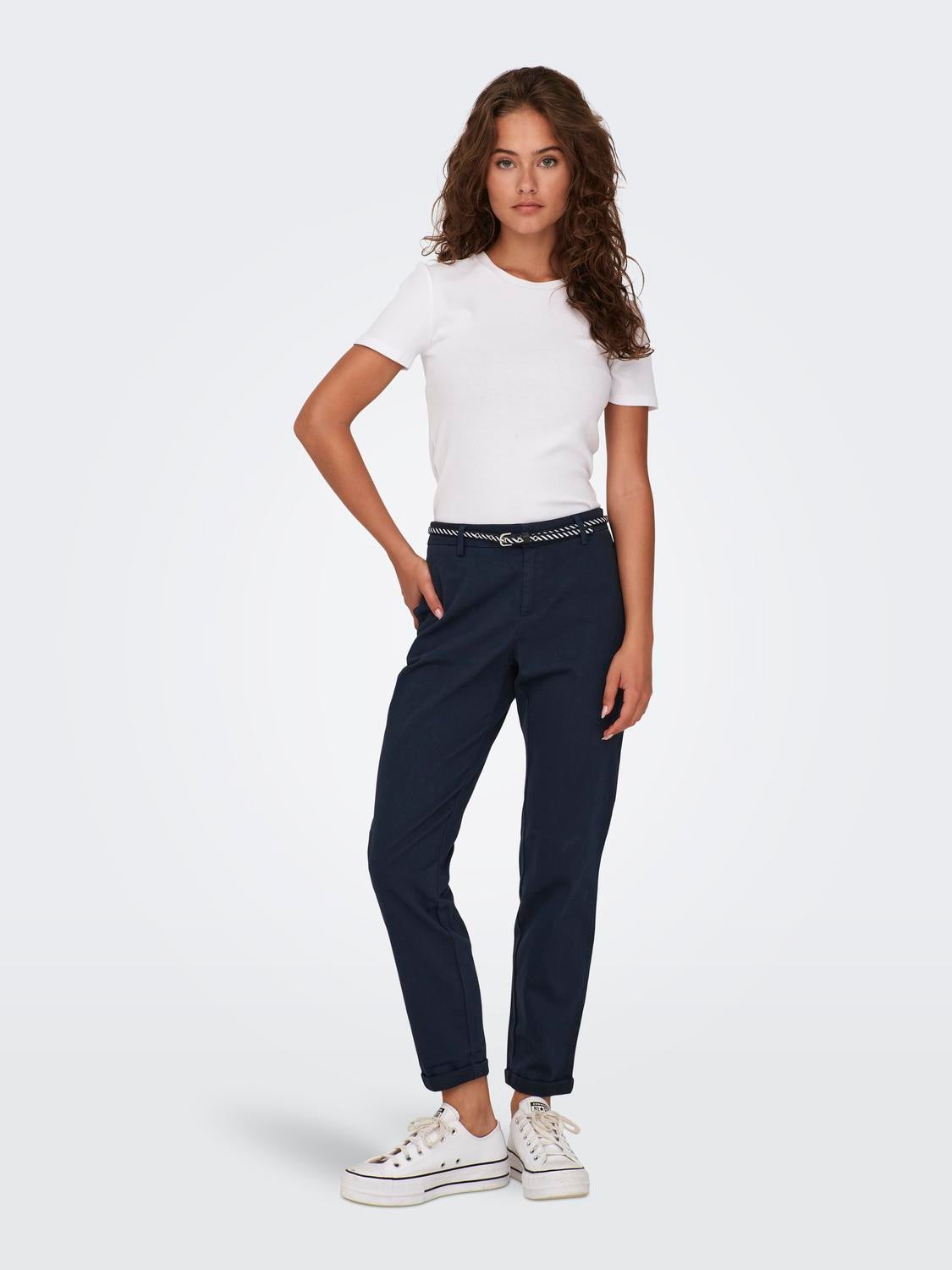 ONLBIANA-MAREE Mittlere Taille Slim Fit Chino Hose Total Eclipse