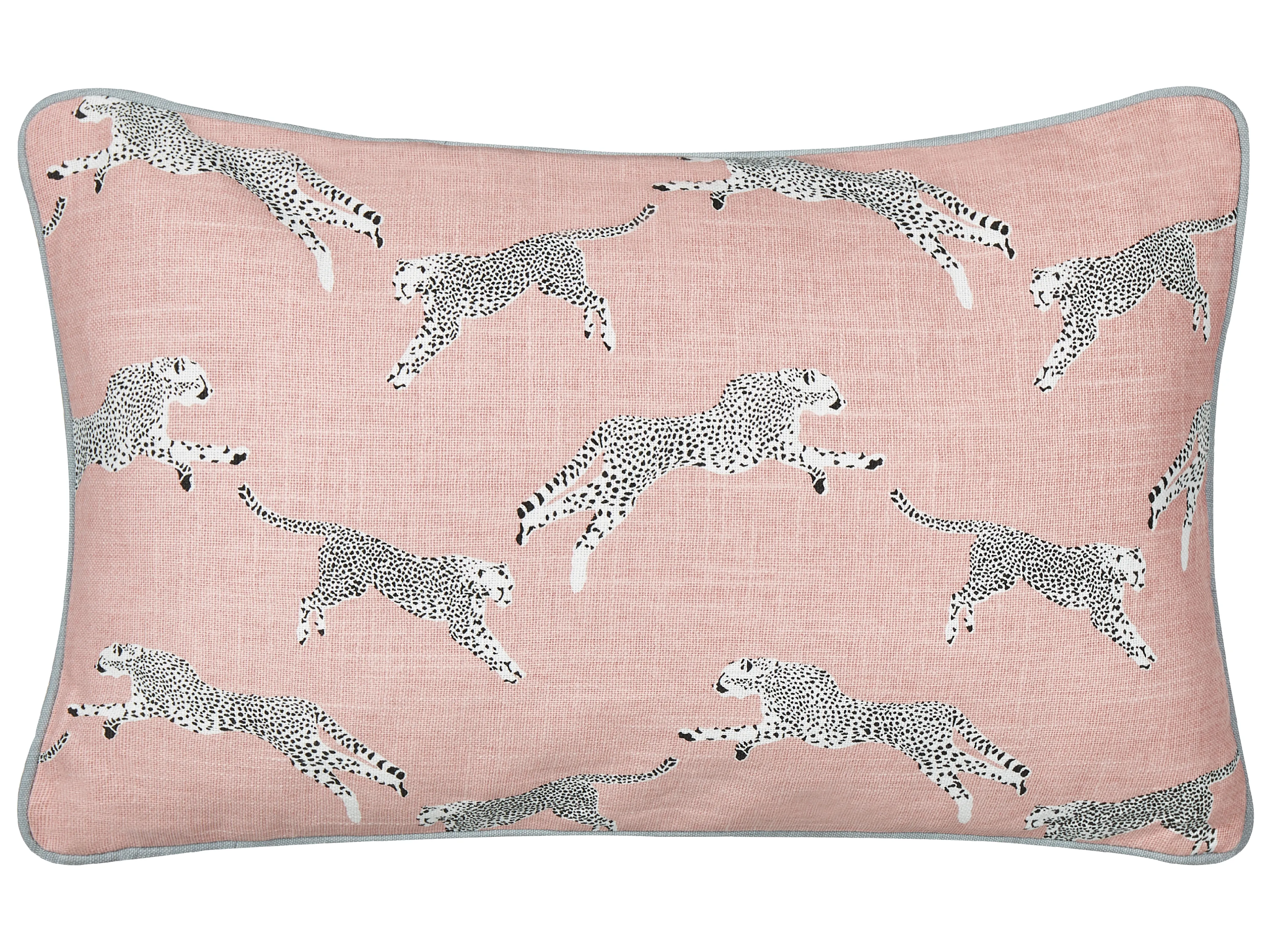 Set van 2 sierkussens ARALES Katoen 30 x 50 cm Pastelroze dierenprint