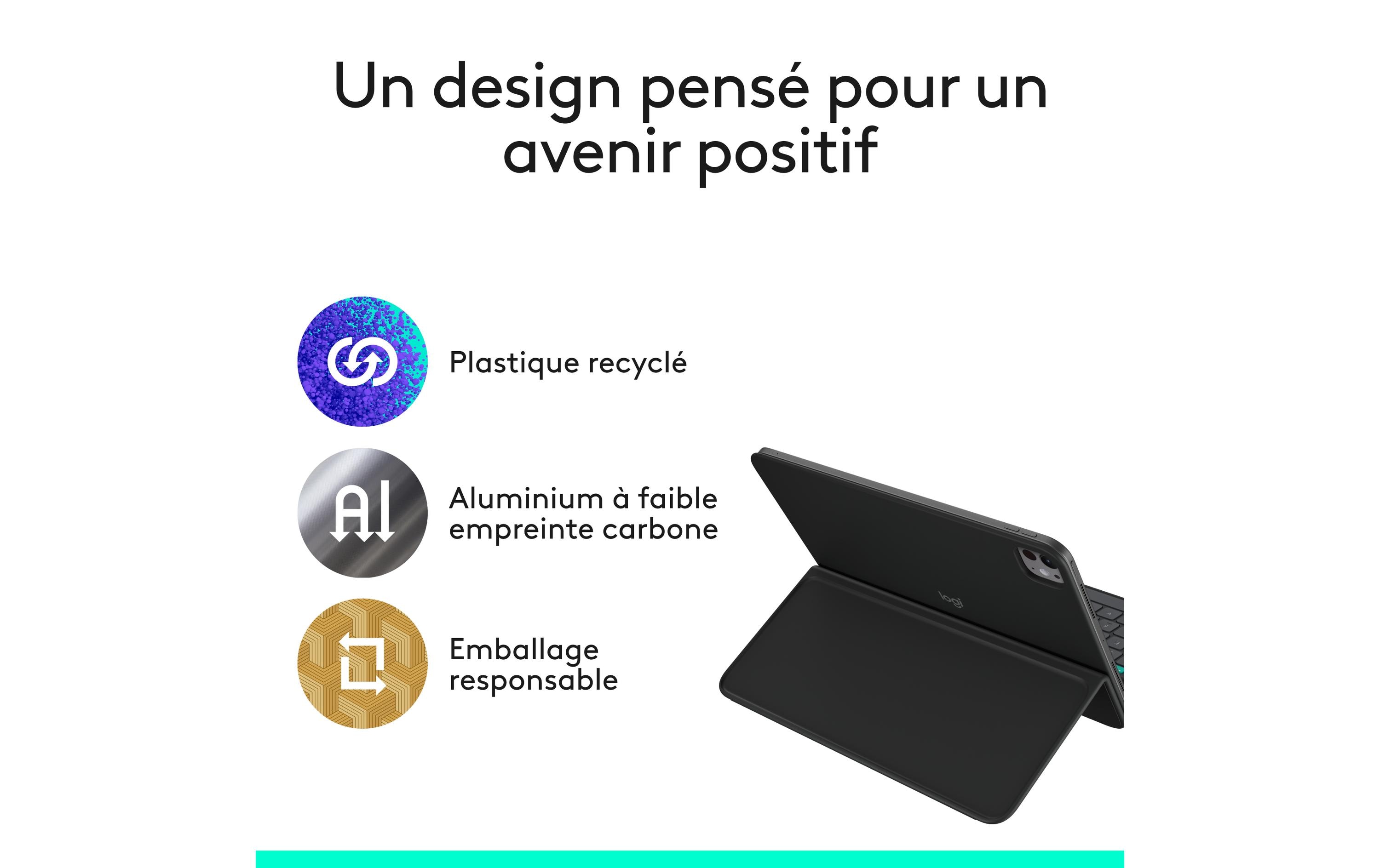 Tablet Tastatur Cover Flip Folio iPad Pro & Air11<br>Vielseitiges iPad Cover mit verstaubarer Tastatur