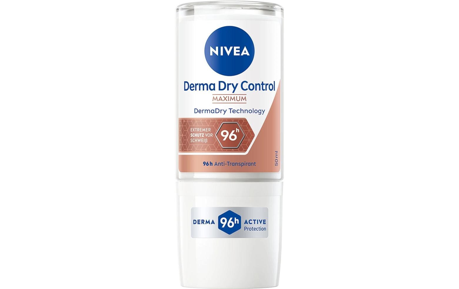 Deo Roll-on Derma Dry Control Maximum 50 mlDeo bietet 96 Stunden Schutz vor Schweiss und Geruch und schützt die Haut