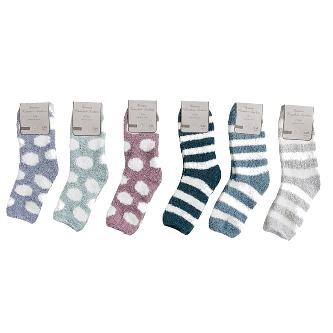 Kuschelsocken -für Damen - 2 Paar - 1 Set
