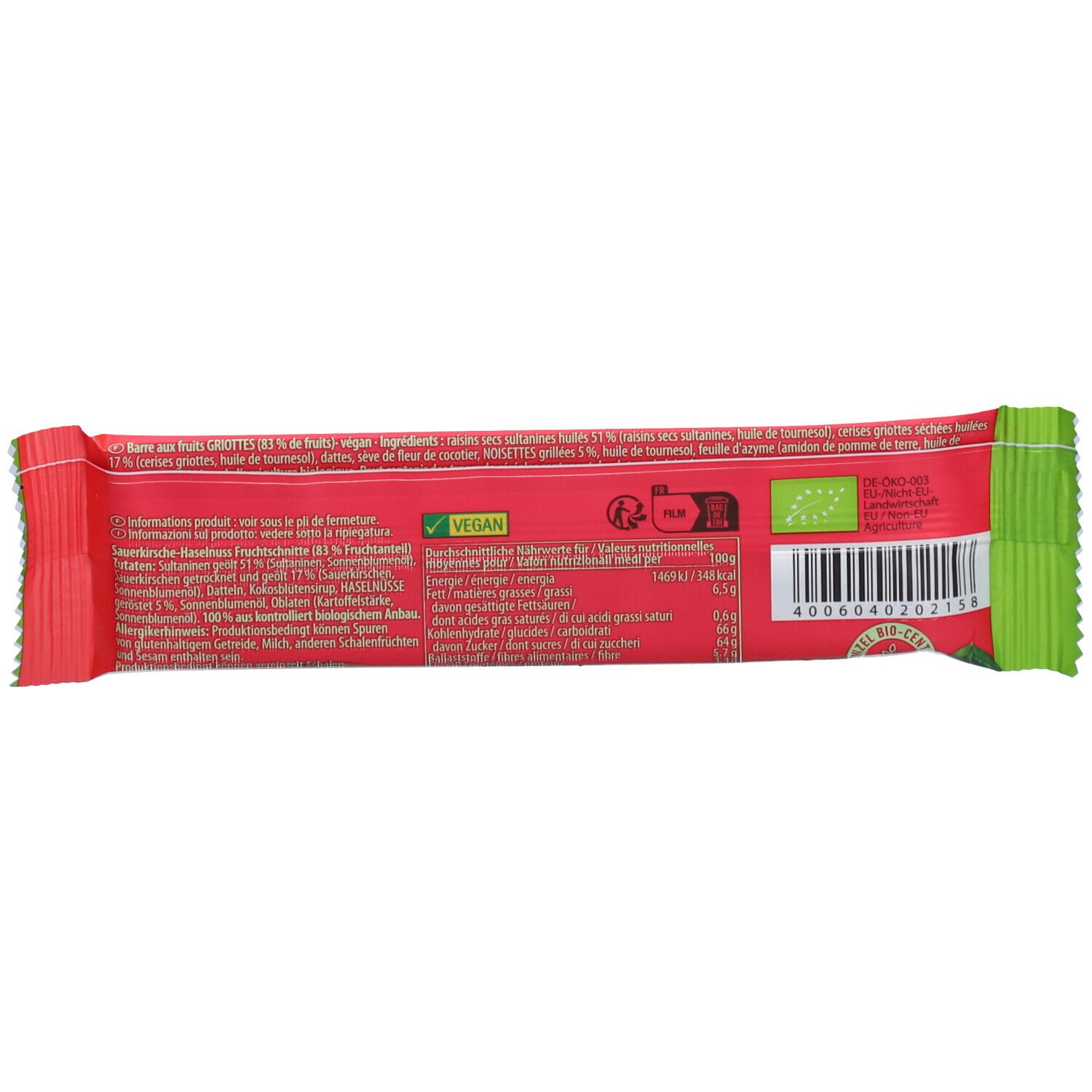RAPUNZEL Sauerkirsche Fruchtschnitte