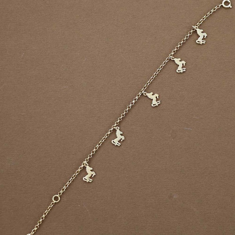 Bracelet cinq chevaux sauvages tendance - Argent massif