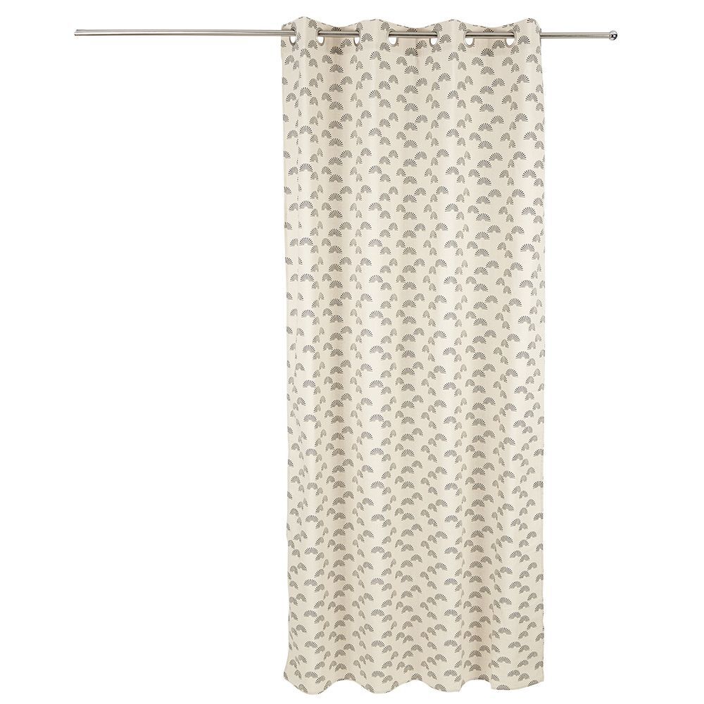 Rideau polycoton 140x240cm imprimé taupe noir