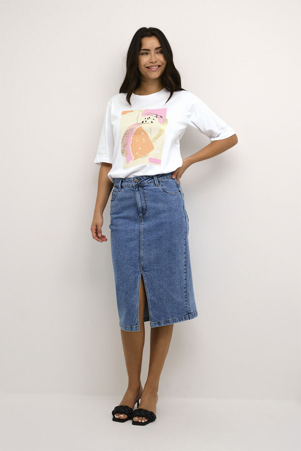 Kaffe KAmira T-Shirt Optical white/watermelon