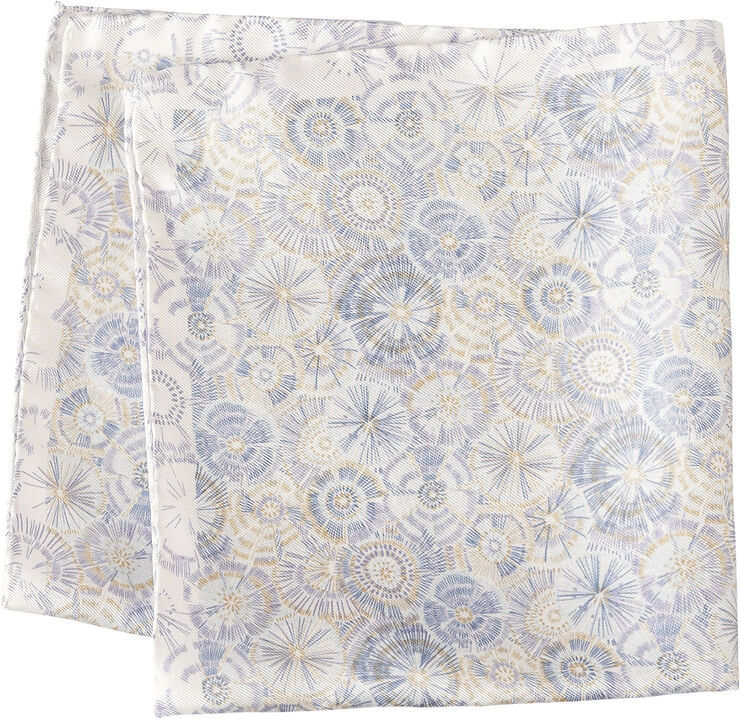ETON White Motif Silk Pocket Square Hvid