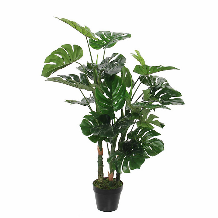 Monstera artificiel en pot vert ø75 x h.100 cm