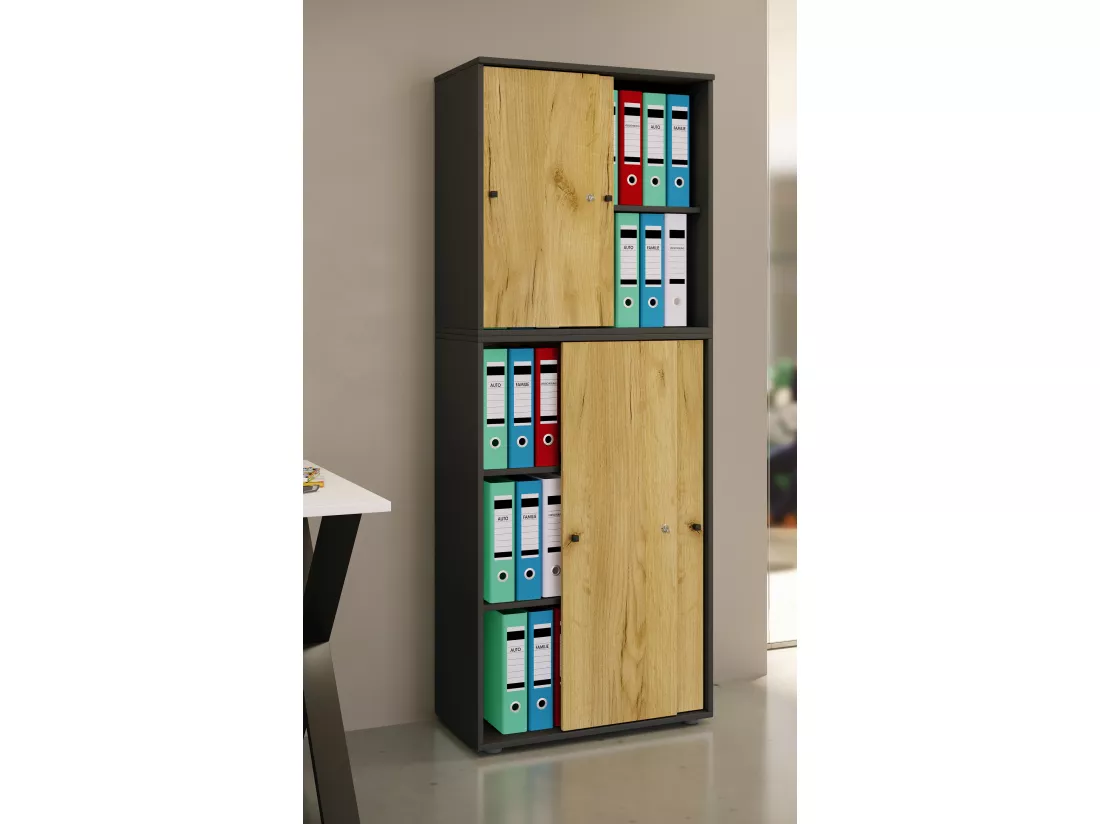 Armoire de bureau portes coulissantes Lona 5x