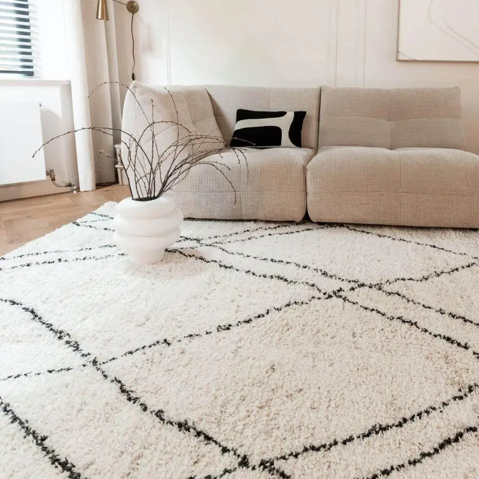 Interieur05 berber vloerkleed Allure wit/beige/zwart - 170 x 120 cm