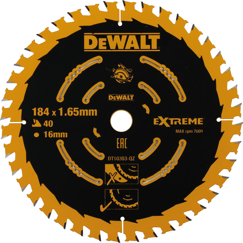 DeWALT cirkelzaagblad 184x16x40T DT10303 Extreme