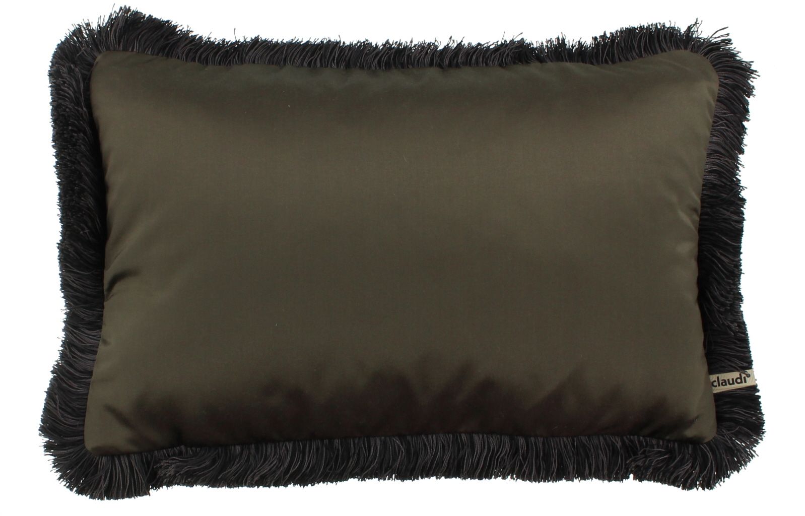 Sierkussen Espresso + Fringe Black Taupe Dafne  | ClaudiB45 x D30 cm
