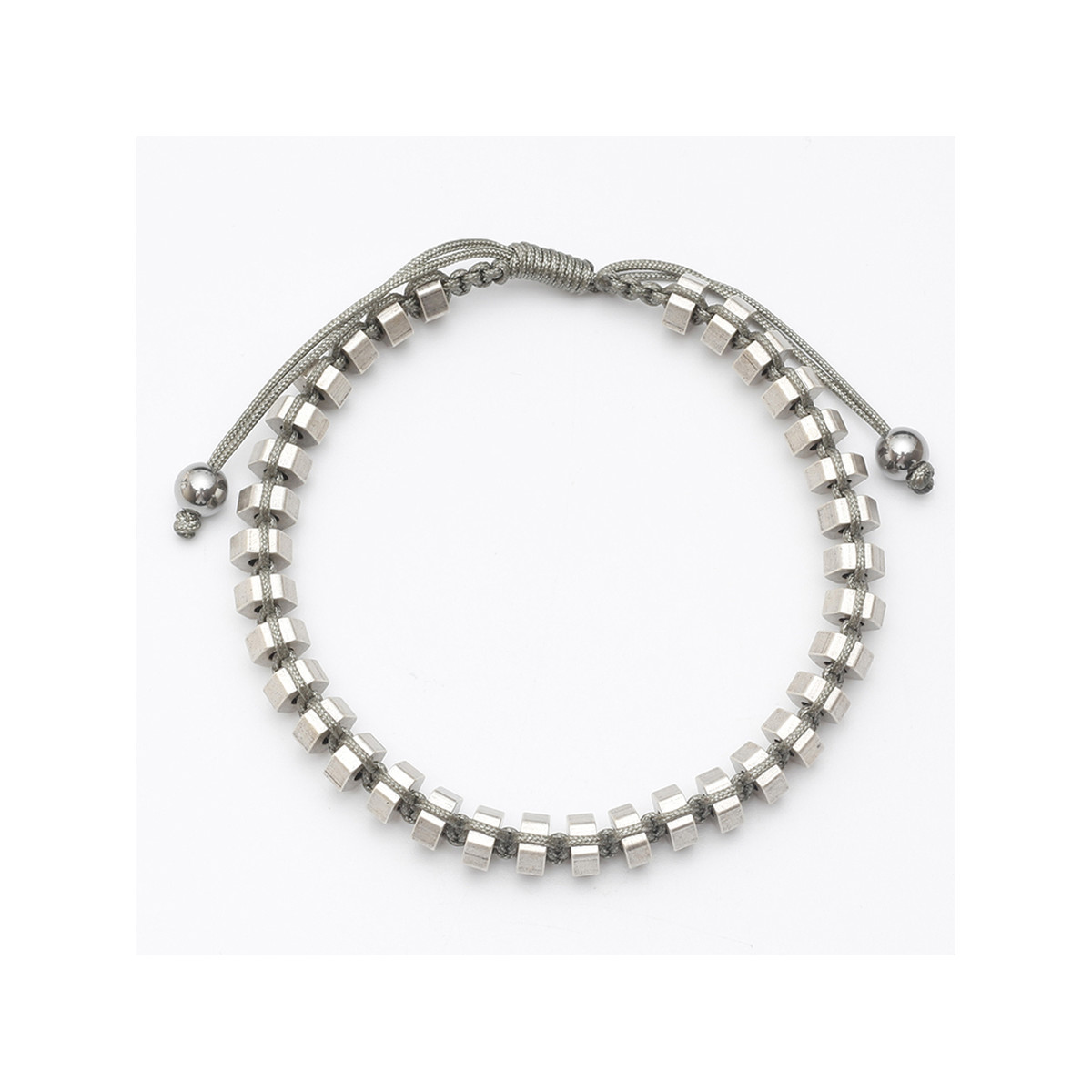Bracelet acier coton gris