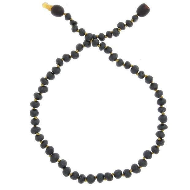Collier Enfant Ambre Baltique Black Non Poli - BALTIC WAY SHOP