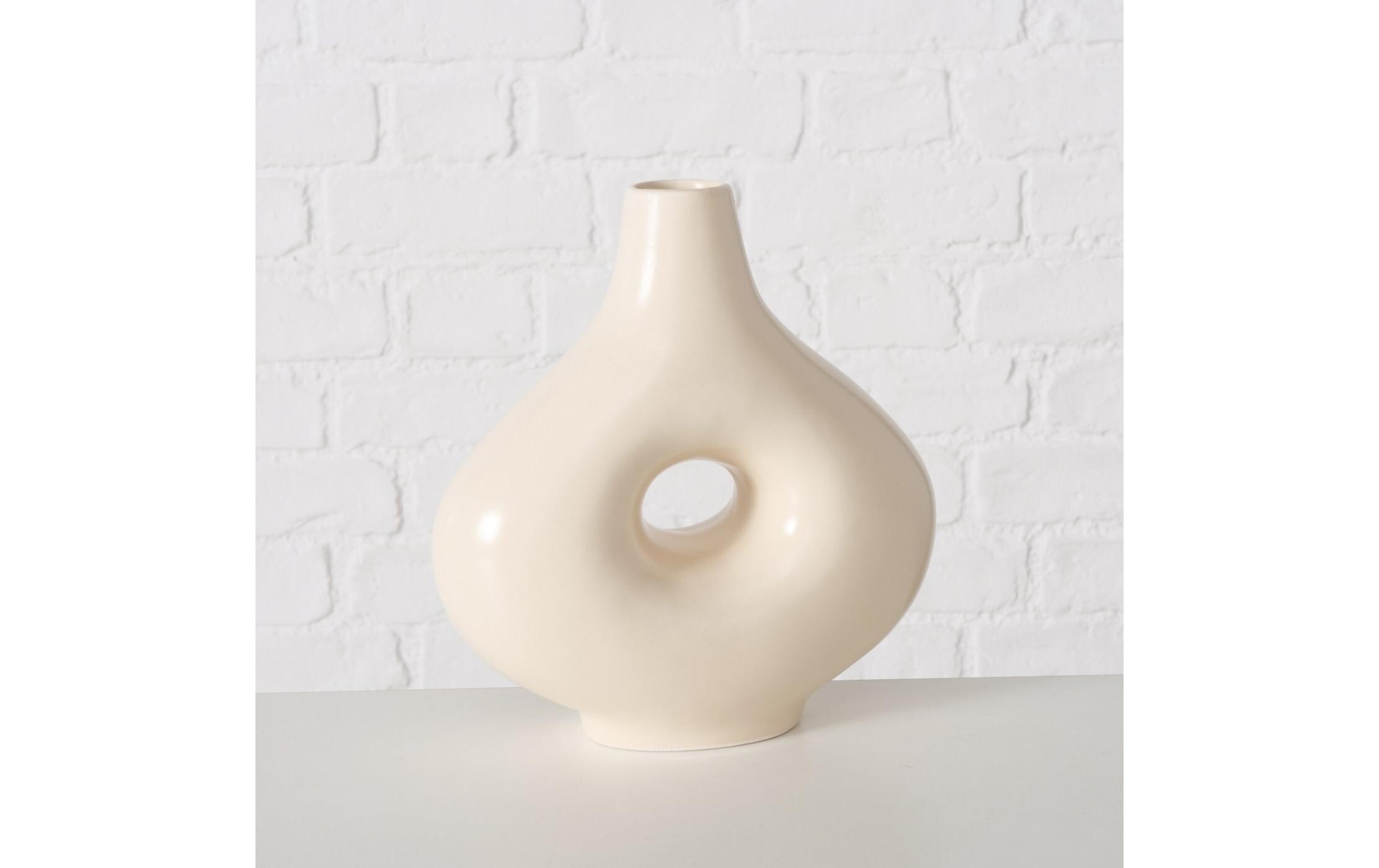 Vase Abela 21 cm, CrèmeHandgefertigte dekorative Vase