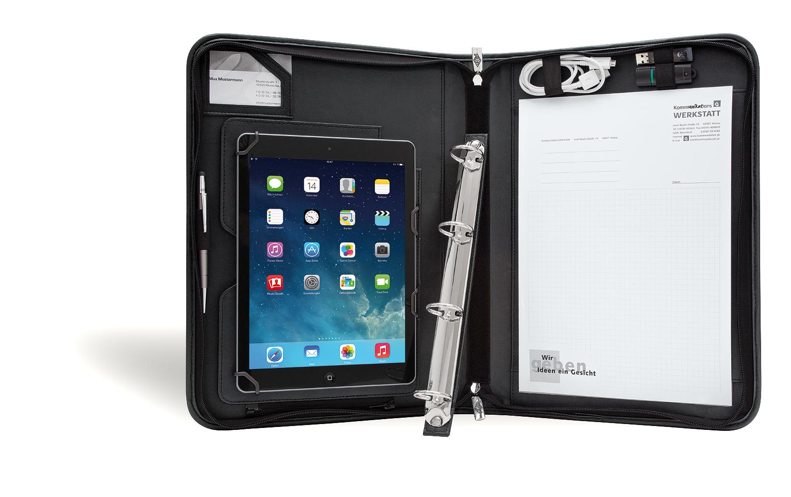 Tablet Book Cover Organizer A4Schreibmappe A4 mit Platz für Ihren Tablet-Computer