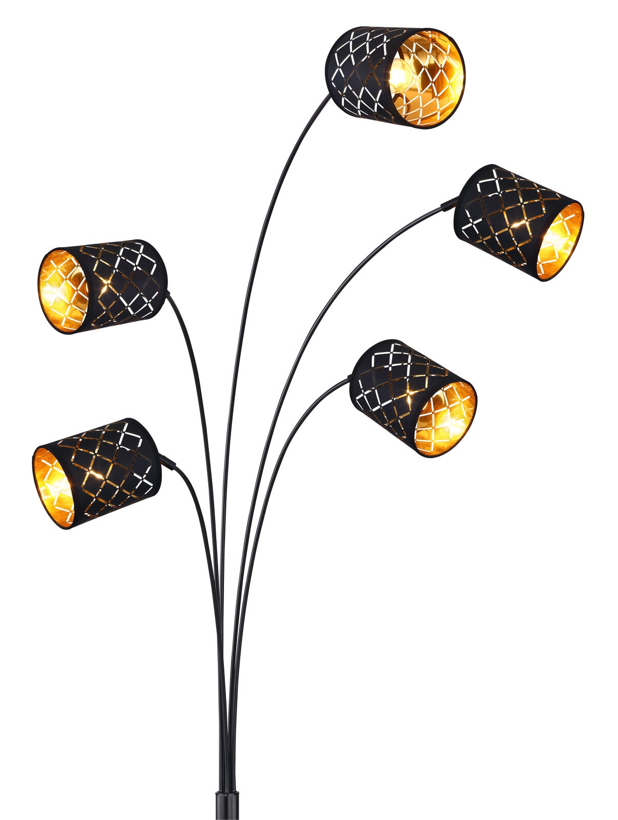 CLARKE Stehlampe schwarz 15229S4,B/H/T: 85 x 204 x 130 cm, Metall, Textil