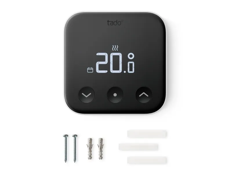 tado° VX-ST02-TC-ML-00, Digital termostat, Sort, Hvid, Digital, Batteri, AAA, 100 mm