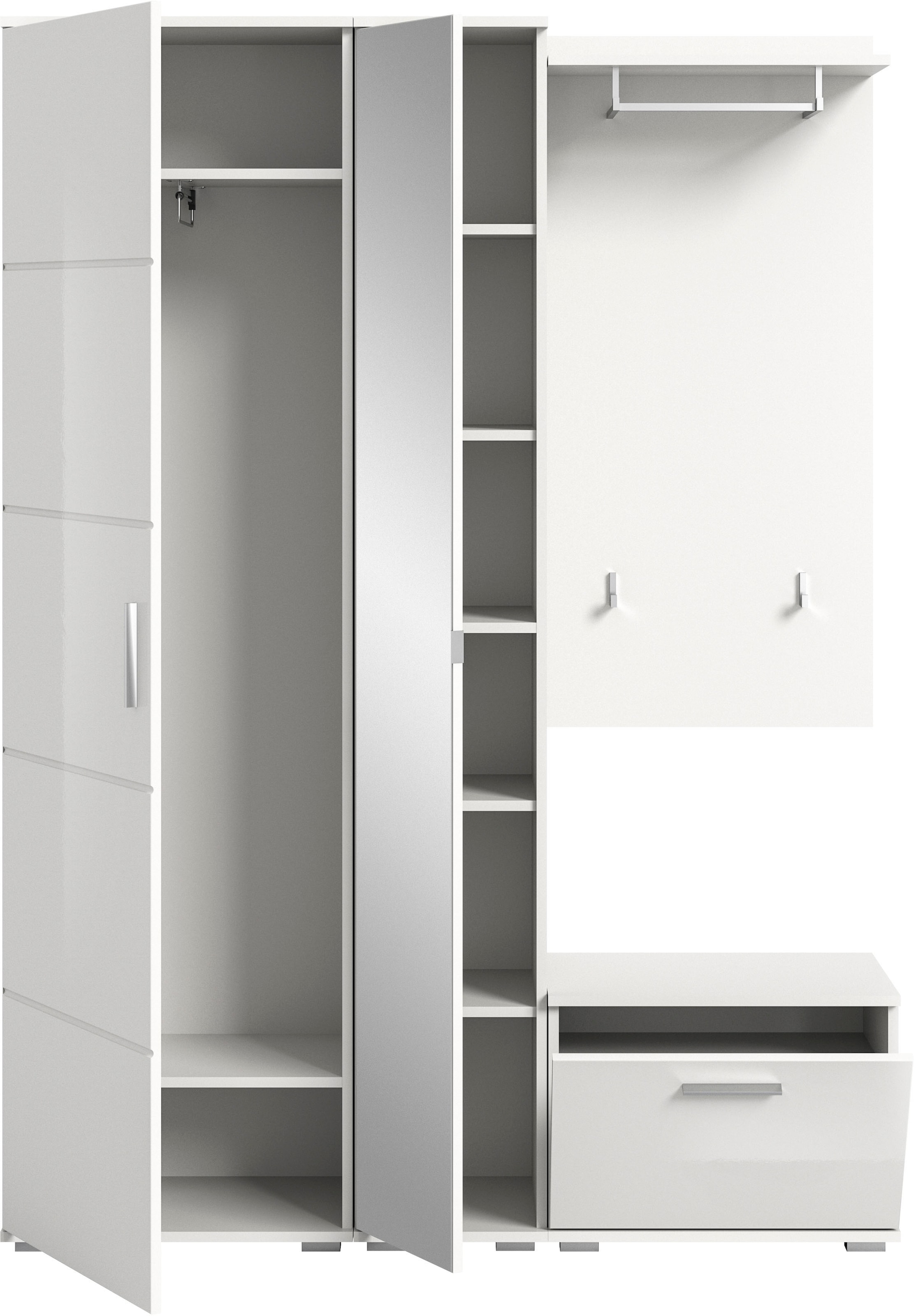 INOSIGN Garderoben-Set »Valge, Breite 140 cm, 4-teiliges Set, bestehend aus:« 4 Stk. tlg.