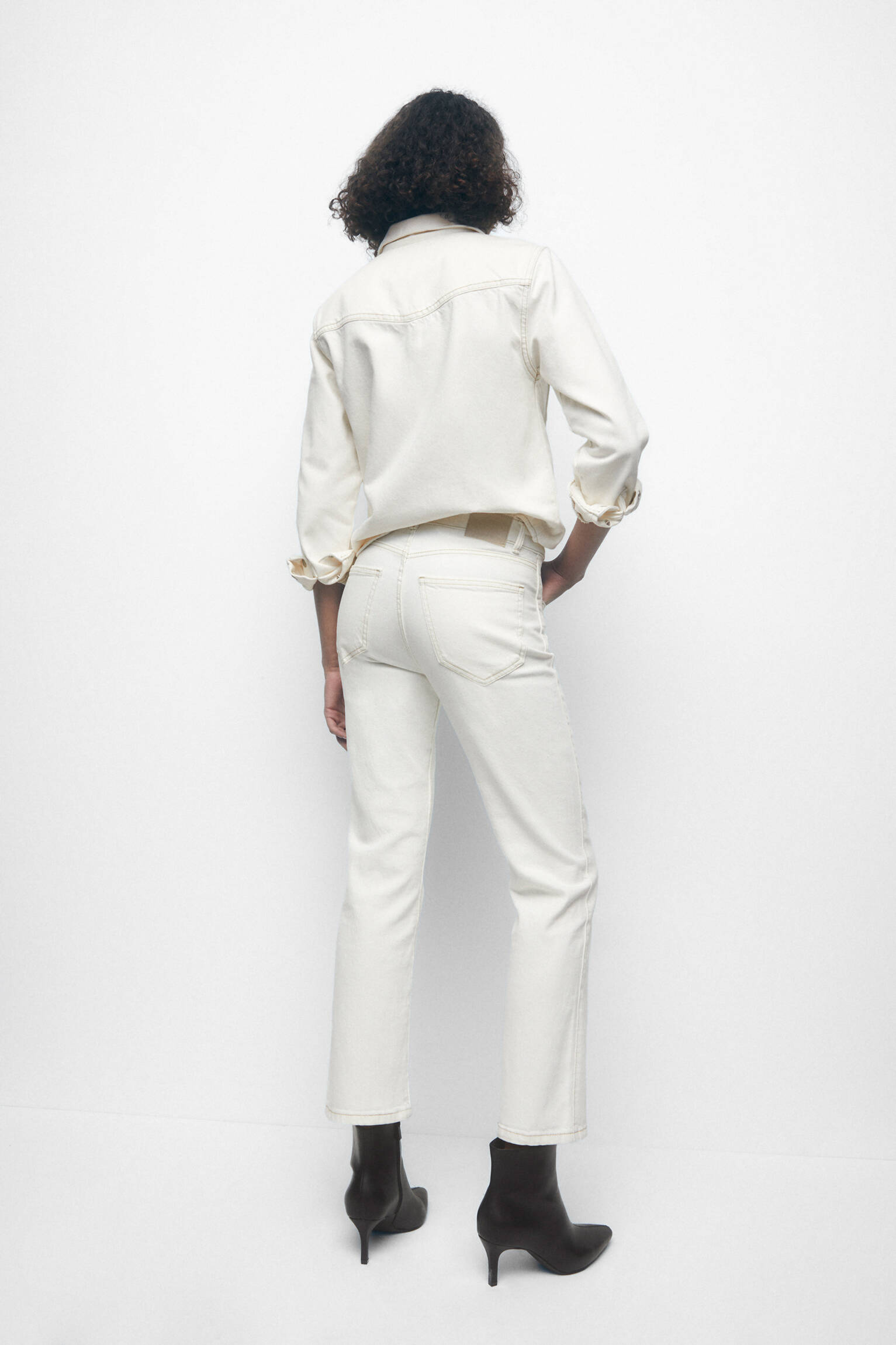 Calça jeans flare de cintura média - Ice