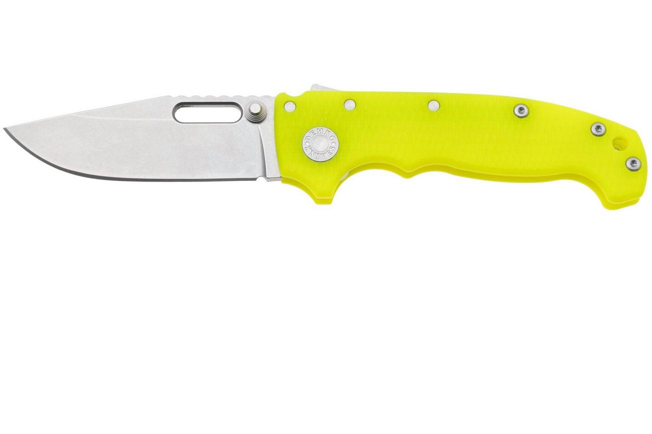 Demko MG AD20 Shark-Lock, Stonewashed MagnaCut Clip Point, MGAD20-MAG-GLW-G10, Day Glow G10 zakmes