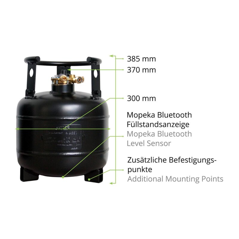 CAMPKO Gastankflasche 15 Liter mit 80% Multiventil