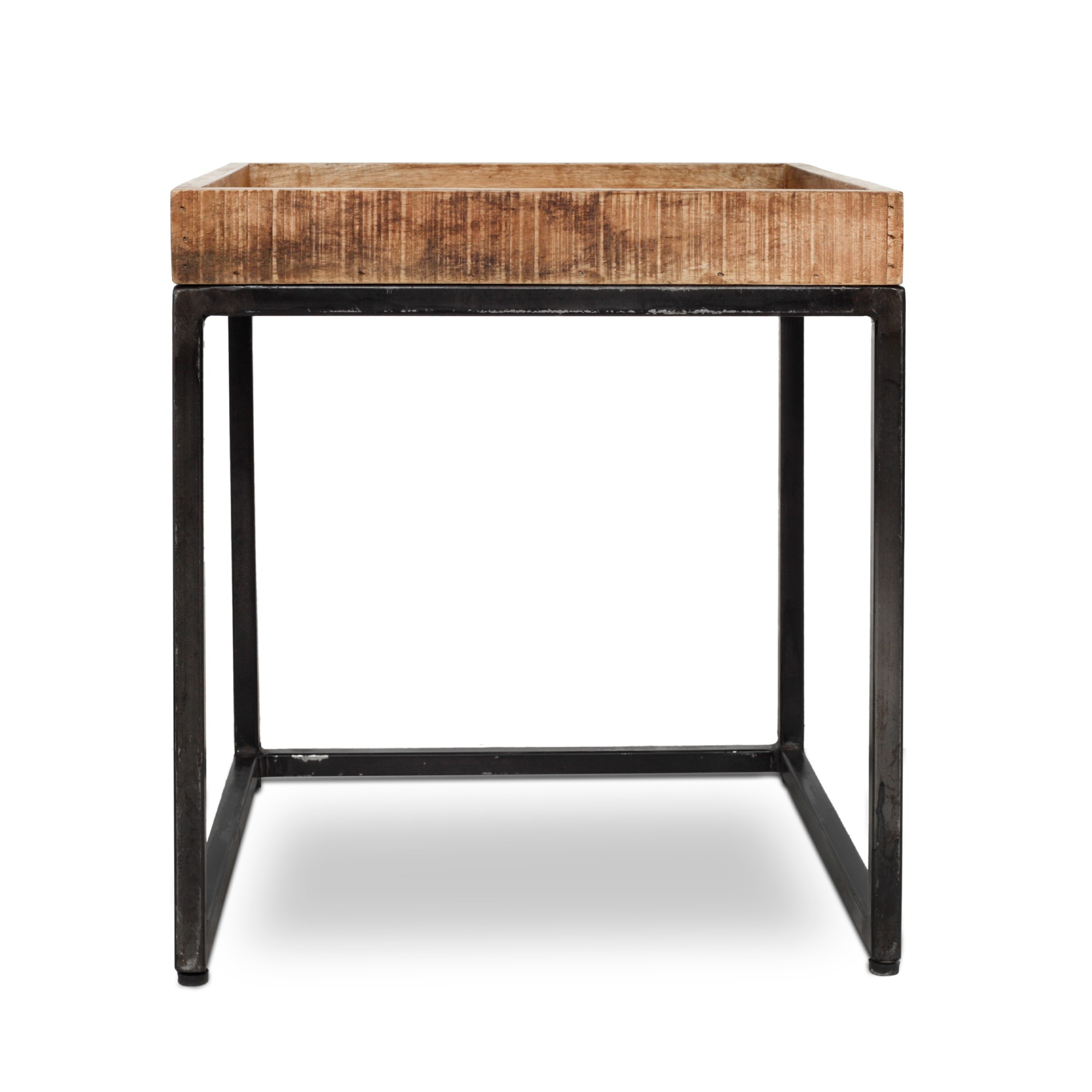 2er-Set Beistelltisch 'Cubert', aus Eisen und Holz von fischer's lagerhaus