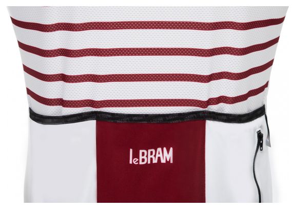 Maillot Manches Courtes LeBram Ventoux Blanc Bordeaux Coupe Ajustée
