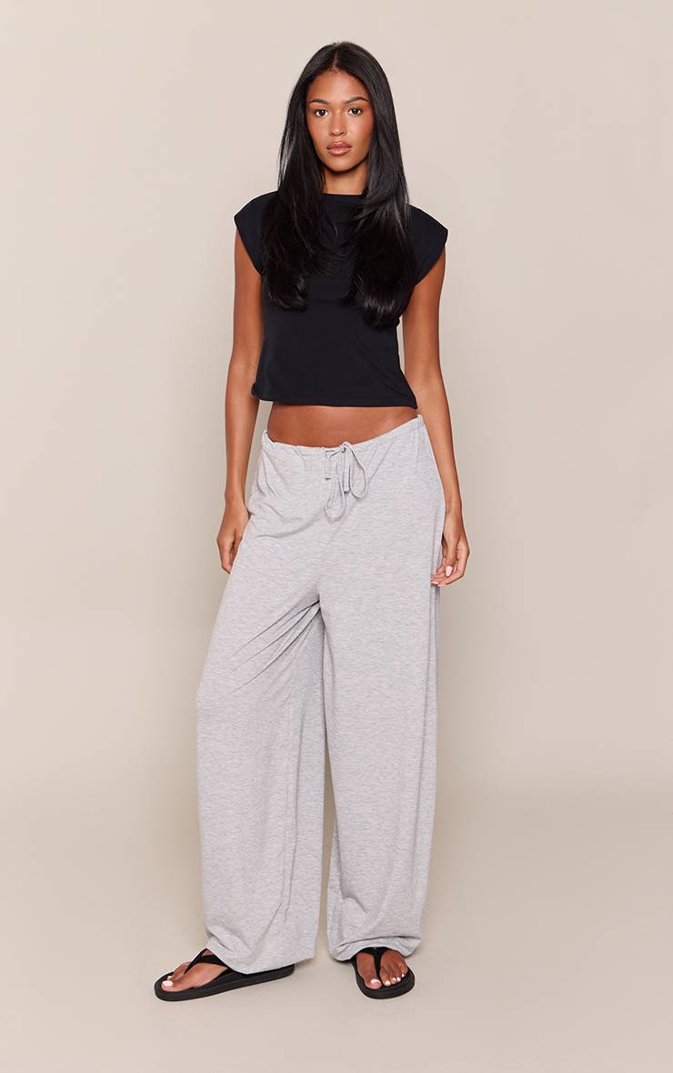 Gris Chiné Pantalon Tall En Jersey À Jambes Bouffantes Avec Chevilles Resserrées