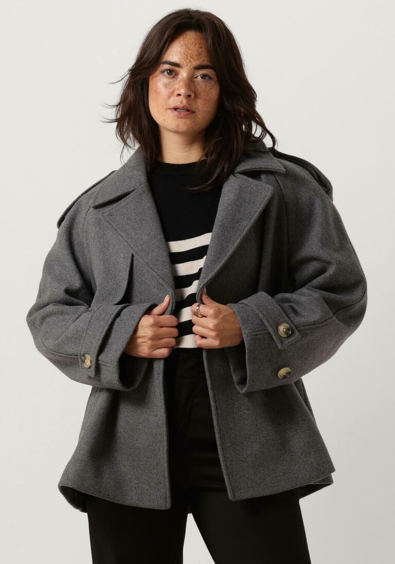 MODSTR\u00D6M donkergrijze modstr&ouml;m mantel esmundmd jacket