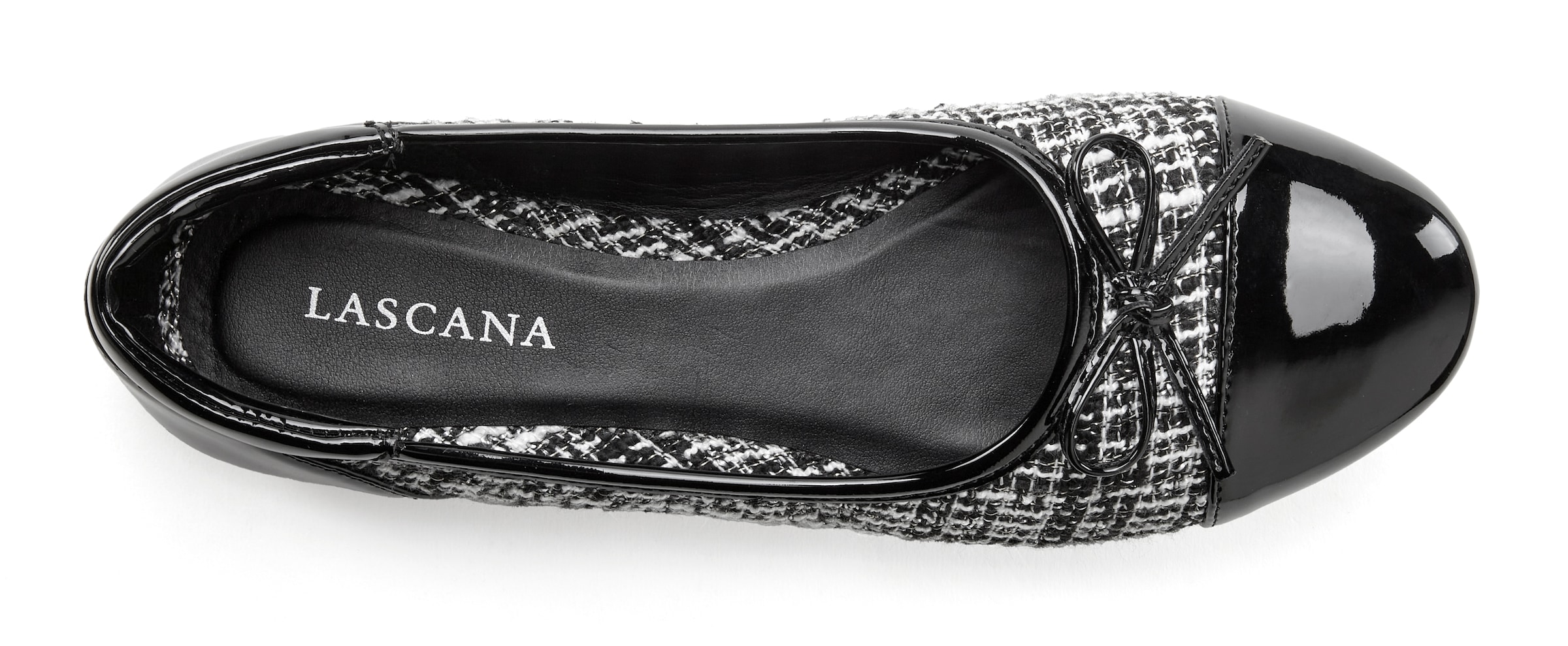 LASCANA Ballerina  in Hahnentritt-Optik, Freizeitschuh, Slipper, Halbschuh VEGAN