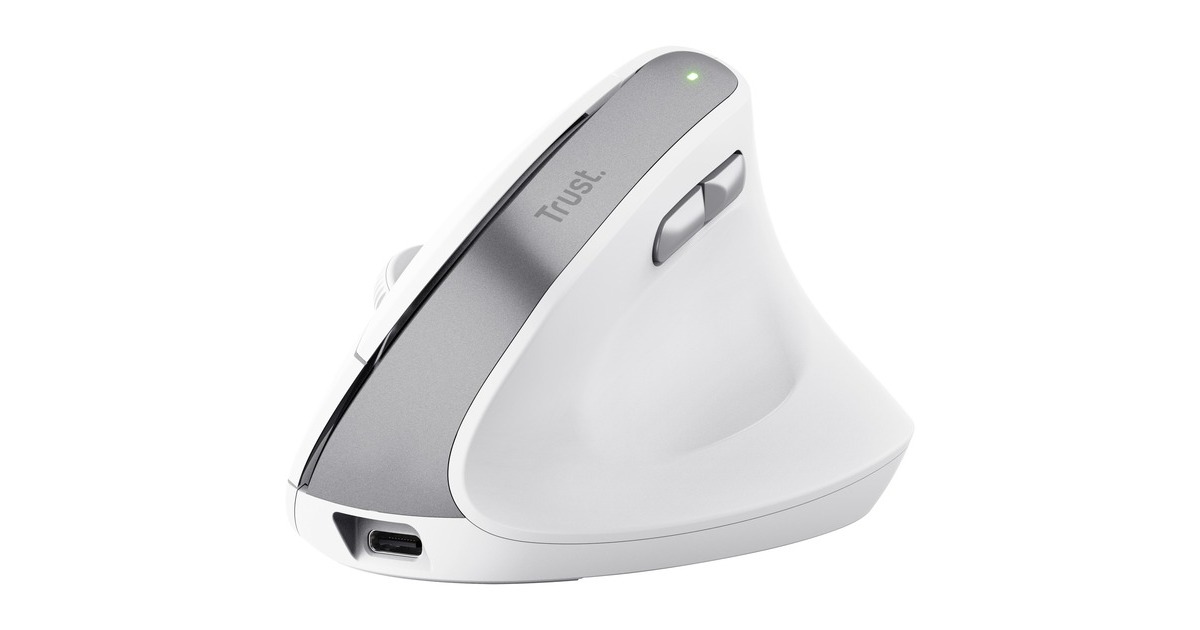 TrustBayo II Ergonomische draadloze muis  (Wit, 800 dpi - 2.400 dpi)