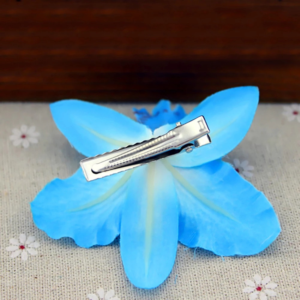 (2er Set) Haarspange Blumen Haarklammer Haarschmuck Accessoire - Weiss / Lila