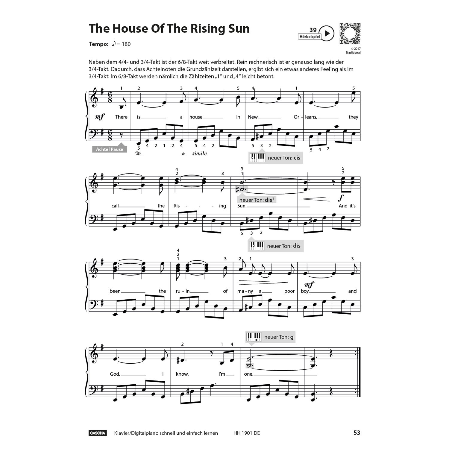 Cascha HH 1901 DE Klavier / Digitalpiano - Schnell und einfach lernen