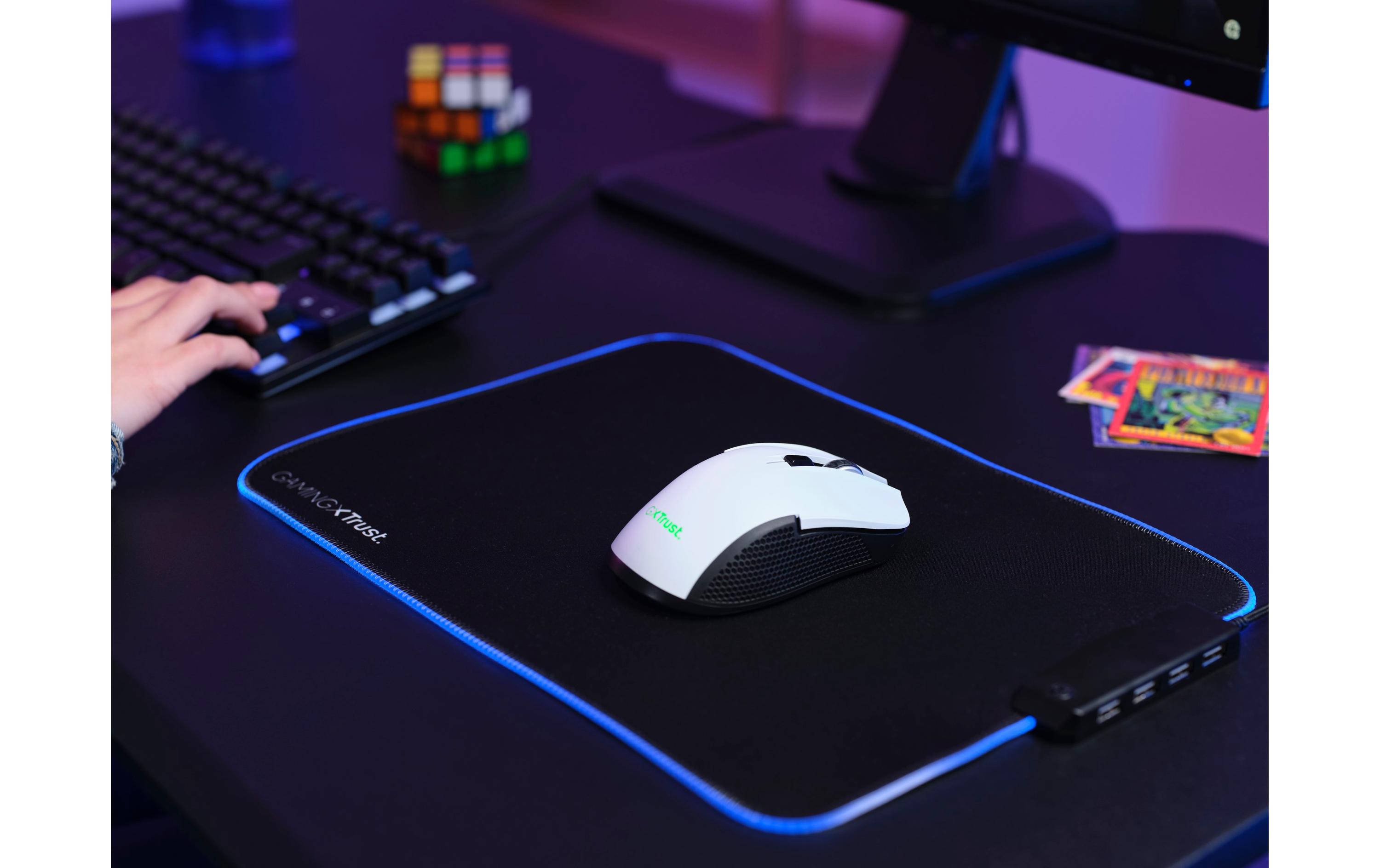 Gaming-Maus GXT923 Ybar WeissKabellose Gaming-Maus mit RGB-Beleuchtung und 50 Stunden Akkubetriebsdauer