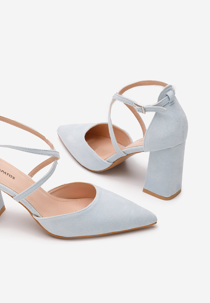 Chaussures à talon épais bleus Demitra