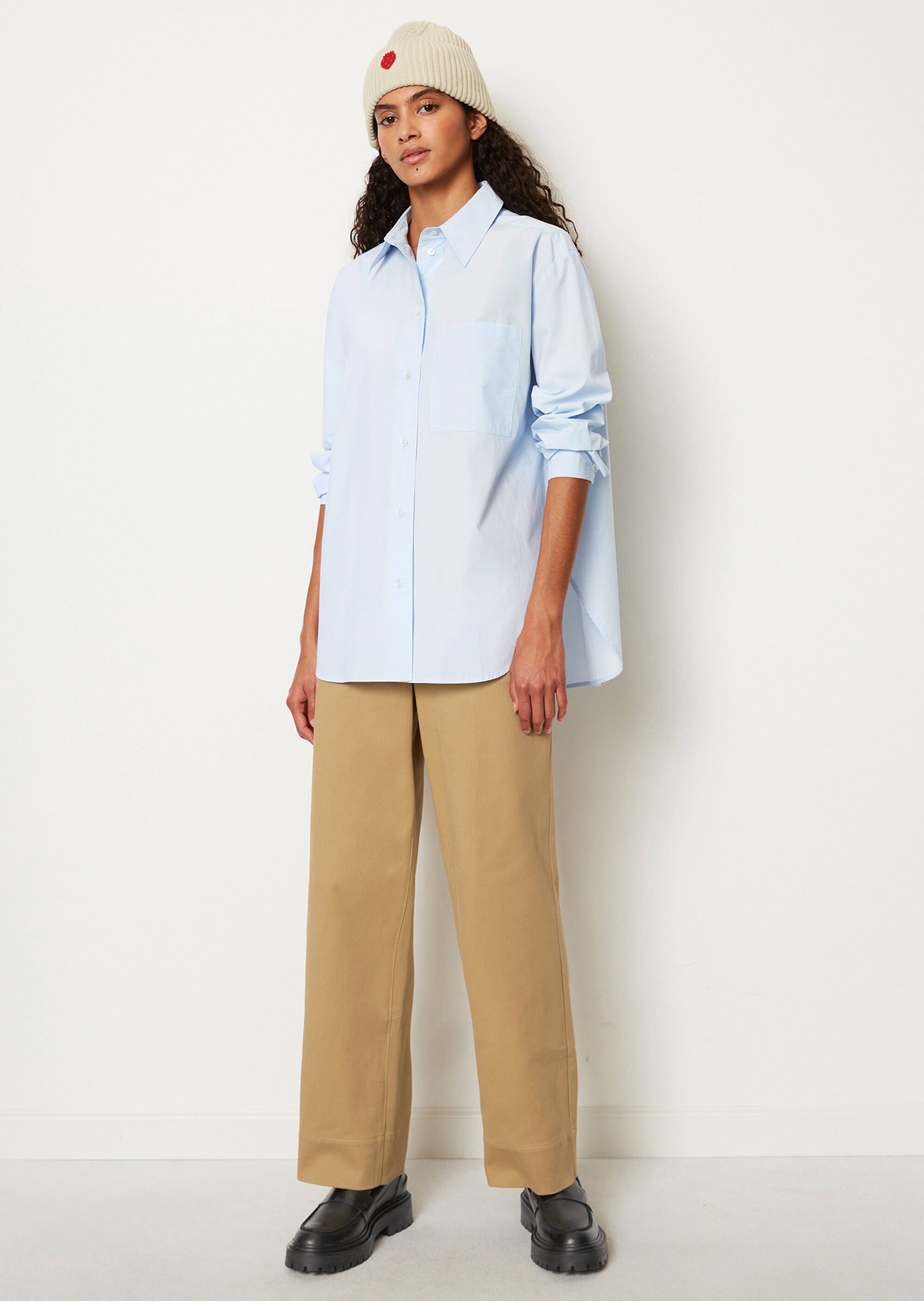 Boyfriend Hemdbluse oversize aus Organic Cotton-Popeline