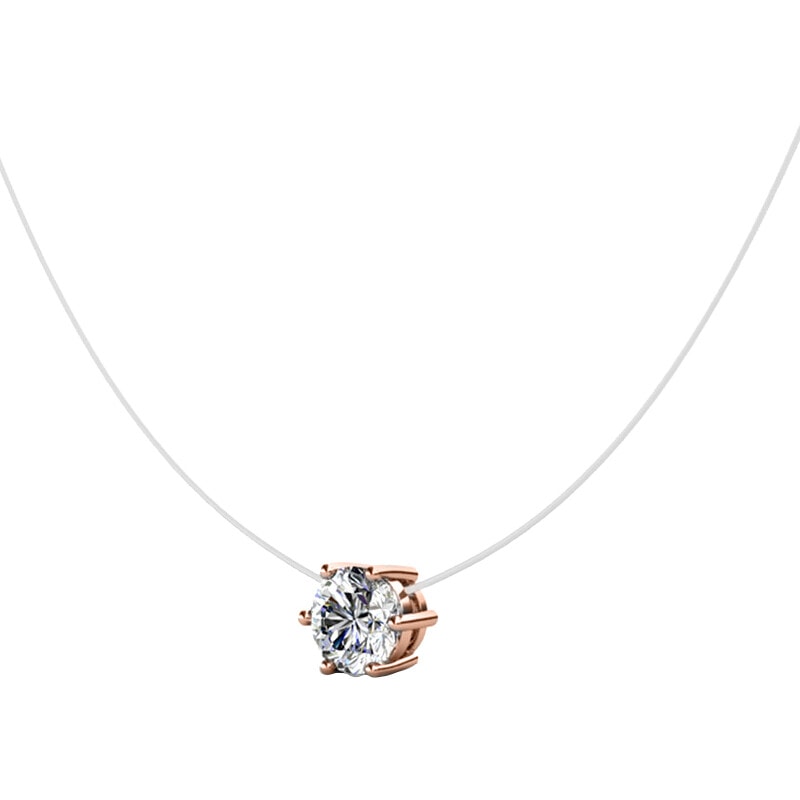 Pendentif Mermaid's Tears - Cristal blanc - Laiton plaqué or rose 18 k