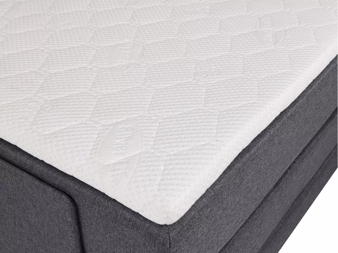 Ensemble complet boxspring tête de lit + sommiers relaxation électrique + matelas + surmatelas - 2 x 80 x 200 cm - Tissu - Anthracite - CASTEL II de PALACIO