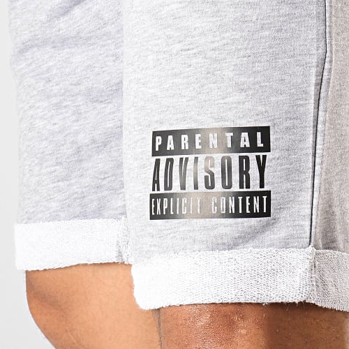 Short Jogging Logo Gris Chiné
