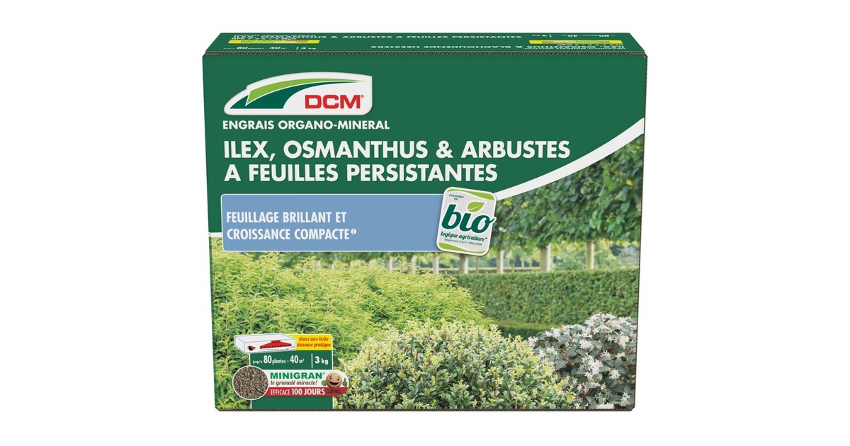 DCMMeststof Ilex, Osmanthus & Bladhoudende Heesters 3 kg  (Tot 40 m²)
