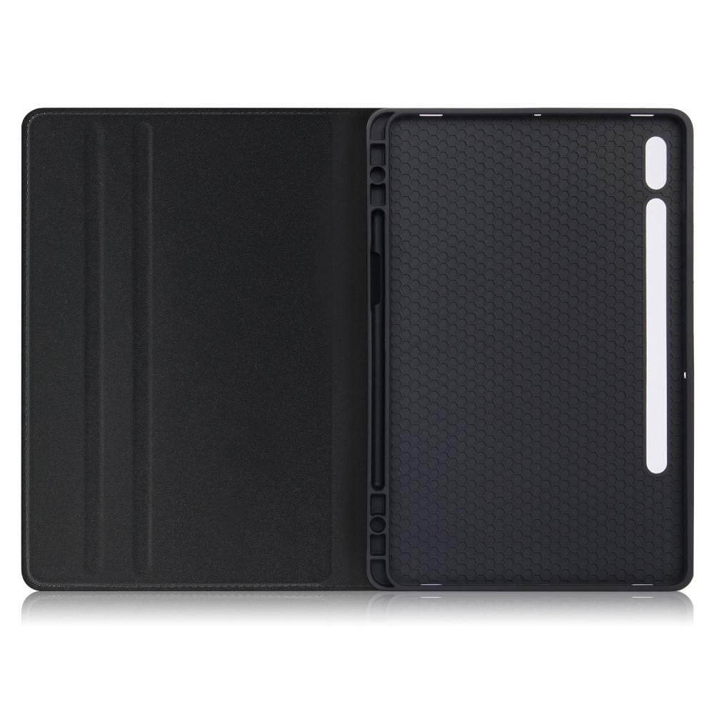 Samsung Galaxy Tab S8 / Tab S7 Vintage Leder Tasche Smart Case Hülle S-Pen Halterung - Schwarz