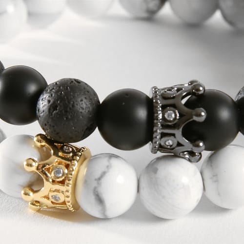 Lot De 2 Bracelets B920 Noir Blanc