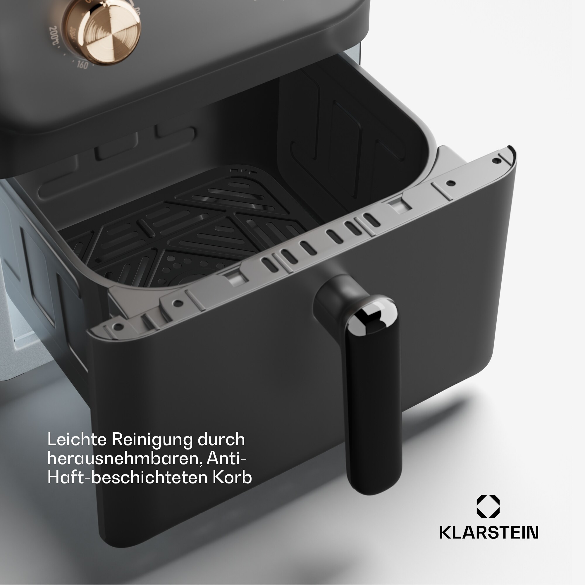 AeroCrisp 6 Heißluftfritteuse, 1700 W, 6 Liter, Drehknöpfe Schwarz 6 Liter