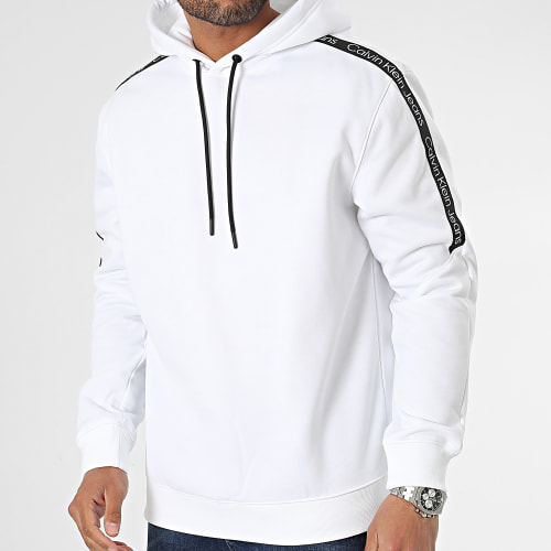 Sweat Capuche A Bandes 3429 Blanc
