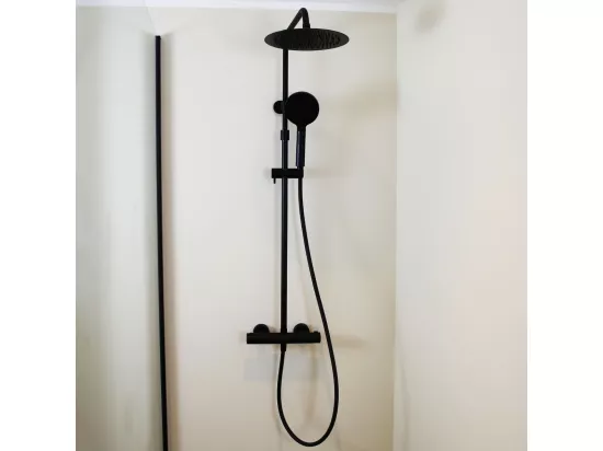 Luisa colonne de douche thermostatique noire - Essebagno