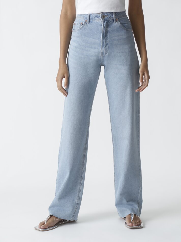 Calça jeans de perna larga - Índigo